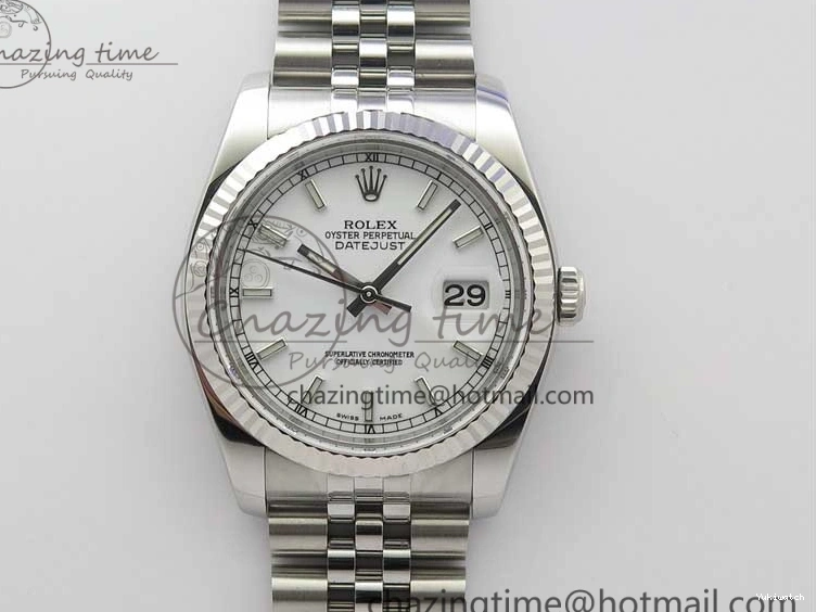 Steel DateJust ARF SH3135 SS White 36 on V3 Best 904L Bracelet Edition 116234 Jubilee Dial 1:1 0122